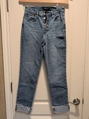 Calvin Klein Jeans High-Rise Button-Fly Light Blue Denim Jeans (#812)
